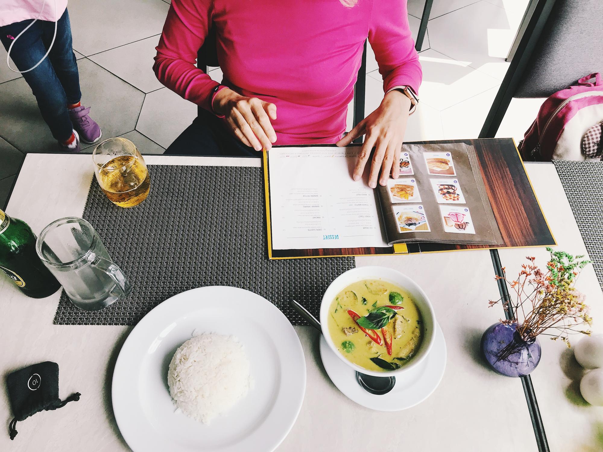 Personalized menu and notes on table
